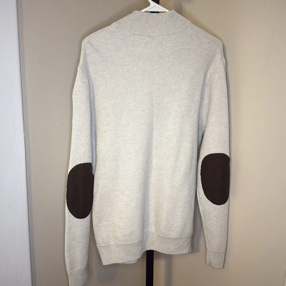 NWOT Chaps Cream quarter Zip Up Sweater Classic Knit